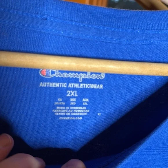 NWT Champion Men's Logo Graphic Long Sleeve T-Shirt Royal Blue/Yellow Size 2XL - Picture 9 of 12